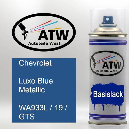Chevrolet, Luxo Blue Metallic, WA933L / 19 / GTS: 400ml Sprühdose, von ATW Autoteile West.